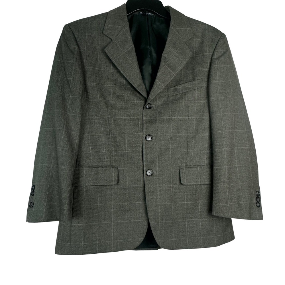 Kilburne and Finch Fine Clothiers Men's Wool‎ Blend Plaid Blazer  Coat 38S Grey